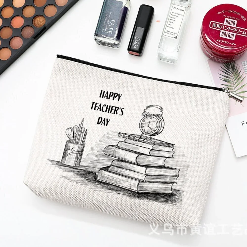 Cotton Linen Zipper Cosmetic Bag